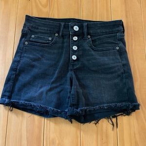 American Eagle Midi Next-Level Stretch Short. Size: 6. Color: Black